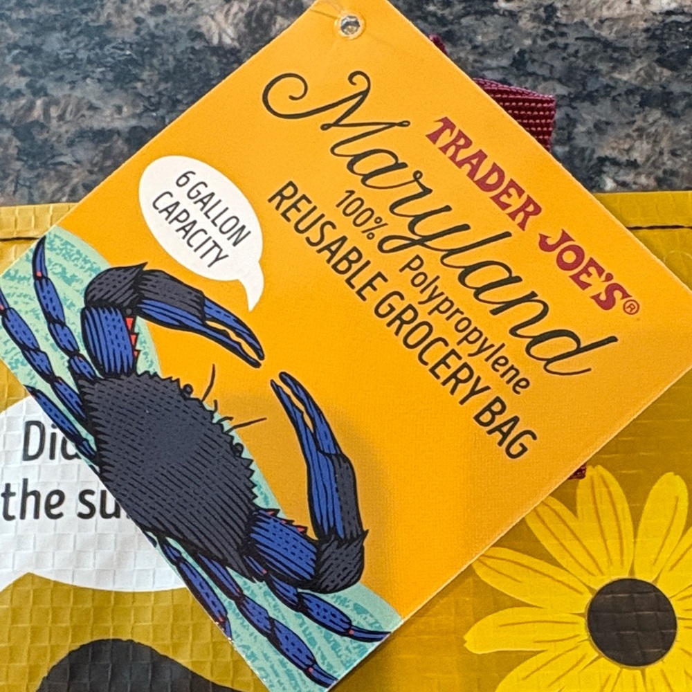 Trader Joe's New Jersey Maryland and Virginia Reusable Grocery Bag bnwt - Picture 3 of 7